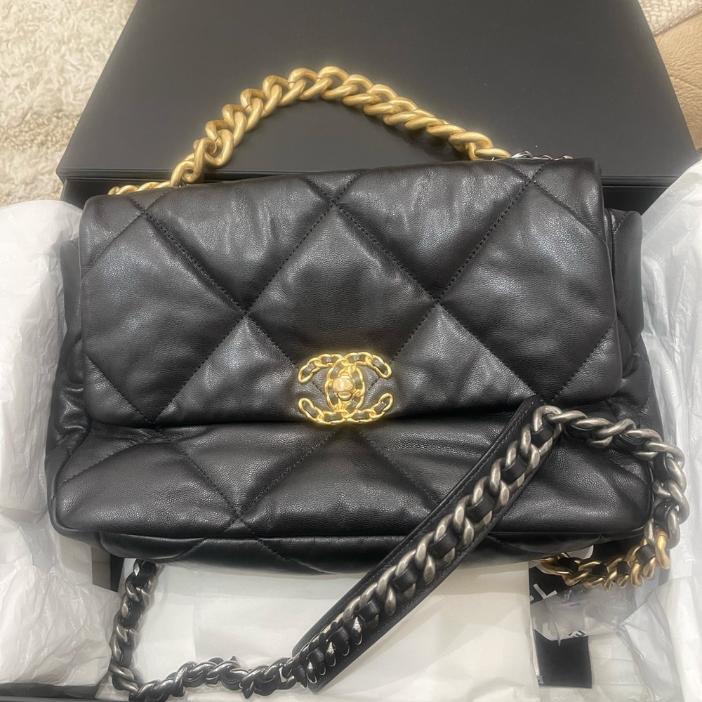 Chanel 19 Medium Black Flap Bag